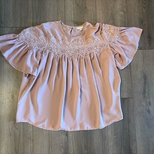 Lucky Brand Mauve Lace Women's Blouse